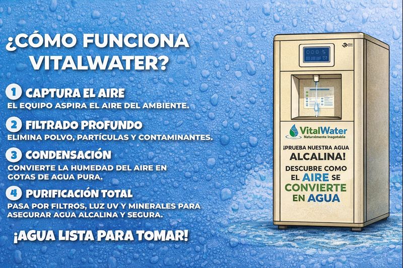 Equipo VitalWater generando agua del aire